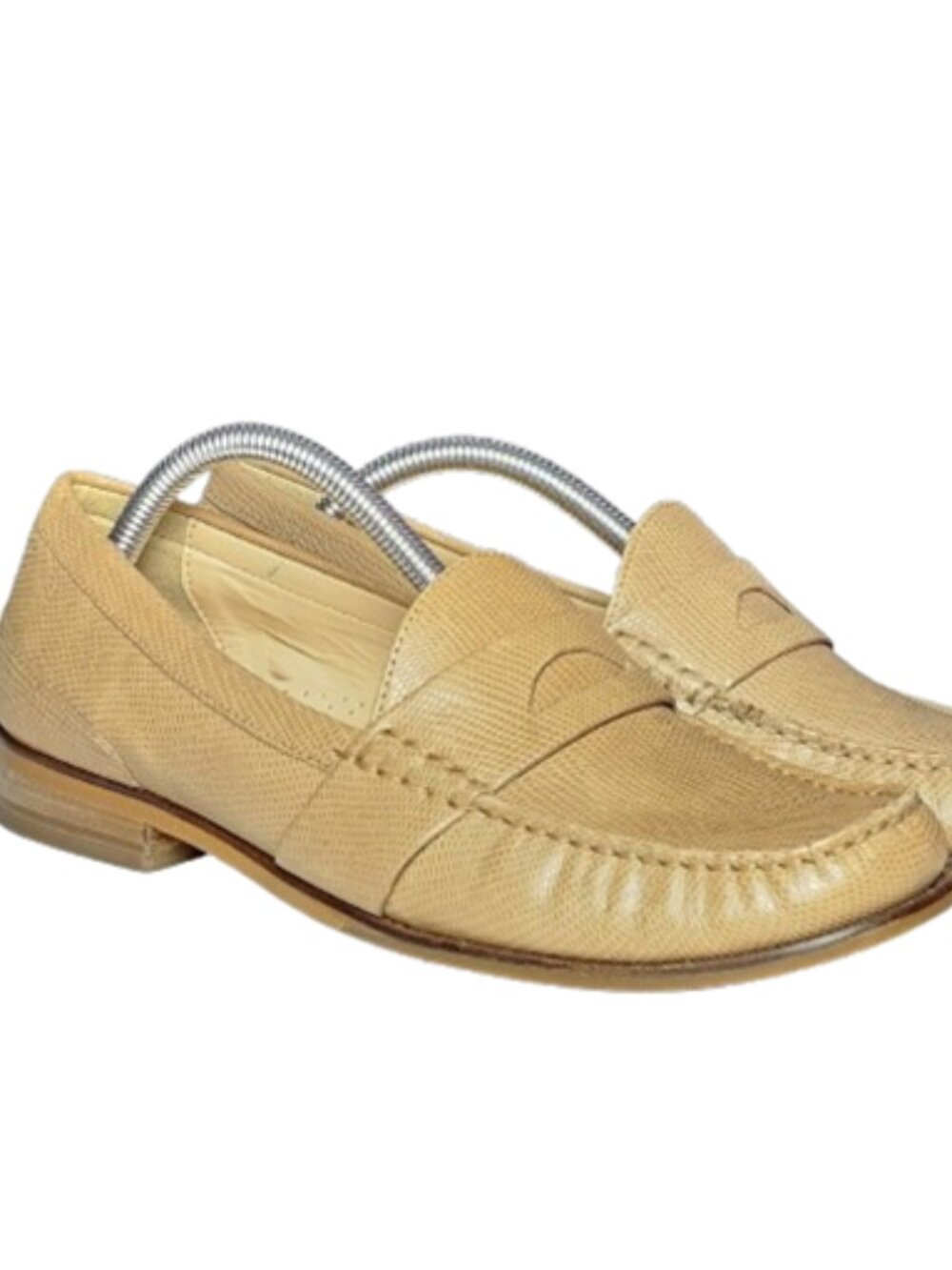 Cole Haan Laurel Moccasin Sz 8.5 Sandstone Lizard Print Penny Loafers D41539